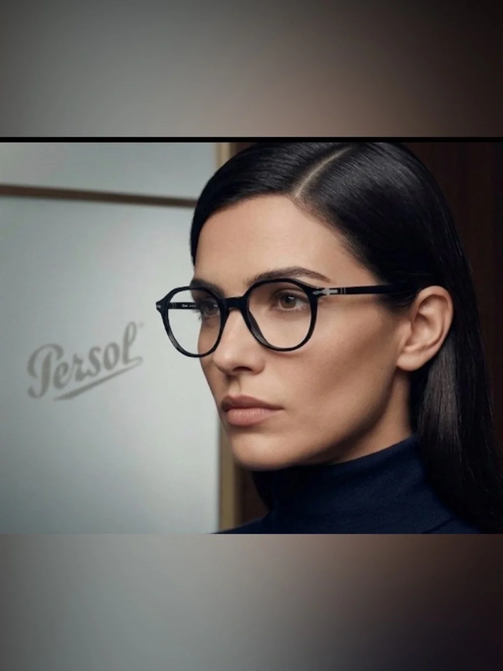 Authentic Persol Italian designer black round prescription eyeglasses frames